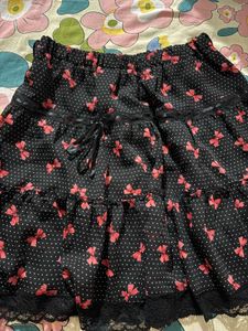 Black Skirt with Red Bows &amp; Polka Dots