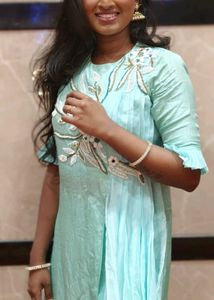 Beautiful Mint Green Kurta plazoo set