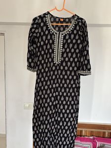 Stylish Black Printed Kurta