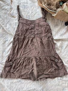 Boho Tiered Button-Front Dress Top with Pockets