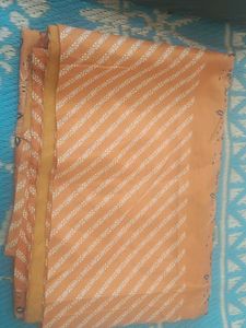 Orange Floral Print saree