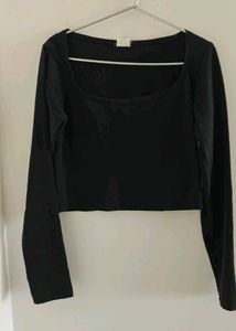 Solid Black Crop Top