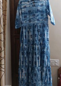 Blue &amp; White Long Gown/Kurti🦋