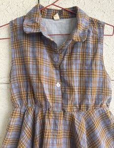 Cute Check Pattern Mini Dress
