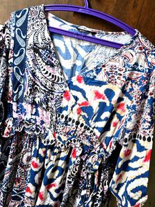 Boho Style Printed Wrap Dress
