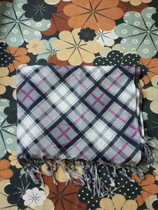 Plaid Scarf /stole with Tassels