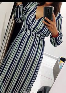 Striped Maxi Dress with Elastic Waist