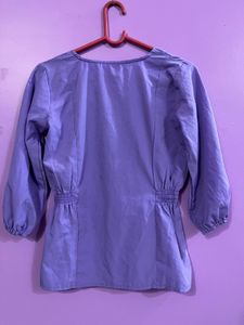 Lavender Square-Neck Peplum Top