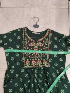 New Embroidered Green unused kurti