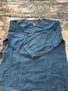 Blue Long Sleeve Tunic Top