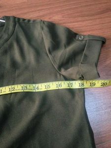 Olive Green Button-Down Top