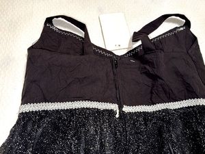 Sparkling Black Fringes Top