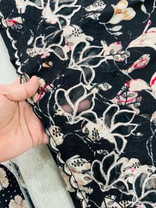 black patch work suit full embroidery