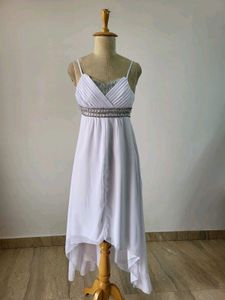Elegant White High-Low Dress