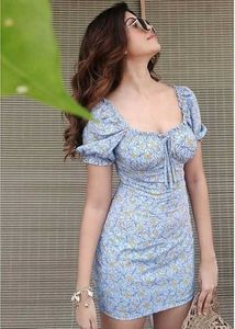 Cute Floral Puff Sleeve Dress