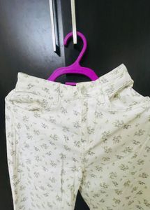 H&amp;M Floral Print High Waist Jeans