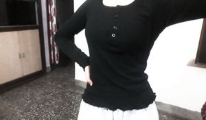 Black ribbed top