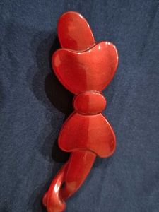Red Heart Bow Hair Clip