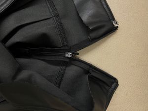 Black Faux Leather Pleated Mini Skirt
