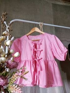 Pink Gingham Top