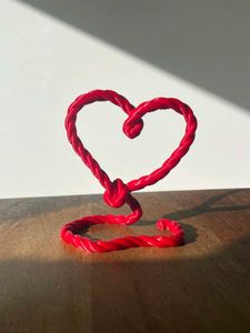 Red 3D Printed Rope Heart  Valentine's