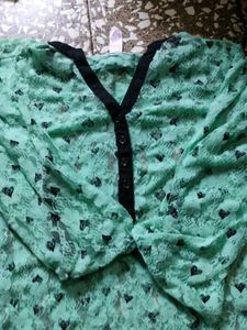 green colour net stylish top