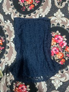 Navy Blue Lace Sleeveless Top