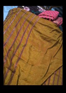 Elegant Mustard Yellow Saree heavy party sare