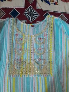 White Cotton Dress Material