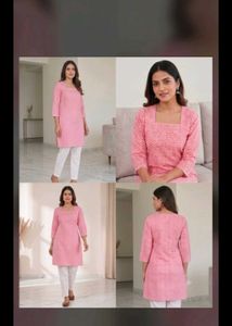 Pink Chevron Print Kurta