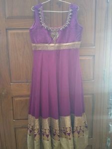 Elegant Purple Embroidered Anarkali