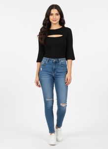 Black Cutout T-Shirt