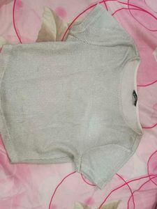 Sparkly Silver Cropped Top