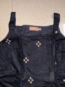 Black Embroidered Short Kurti
