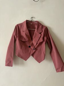 Rose Pink Cropped Blazer