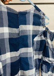 Stylish Korean Blue Cold Shoulder Dress