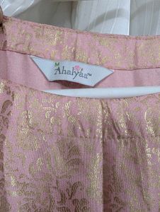 Brocade pink anarkali kurta