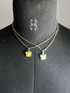 Cute Butterfly Duo Necklace Set