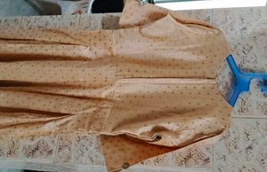 Peach Printed Anarkali Gown