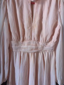 Elegant Peach Flowy Mini Dress