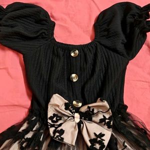Black Floral Tulle Dress (4-5 years)