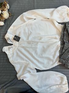 Chic Gingham Pants &amp; White Top Set