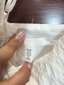 White Textured Mini Dress