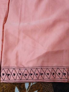 Peach Kurta Set with Elegant Embroidery