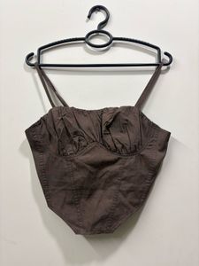 Newme Chic Brown Corset Top