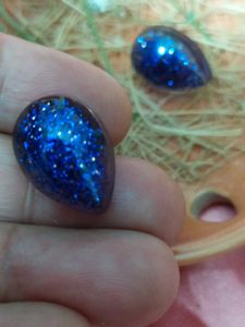 Sparkly Blue Teardrop Earrings