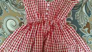 Red Gingham Puff Sleeve Top