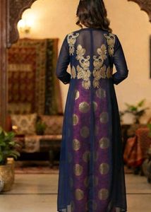 Stylish Pink &amp; Navy Ethnic Outfit