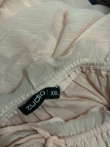 Sheer Pink Ruched Crop Top