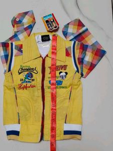 Kids Yellow Racing Champion Jacket &amp; Jeans Set